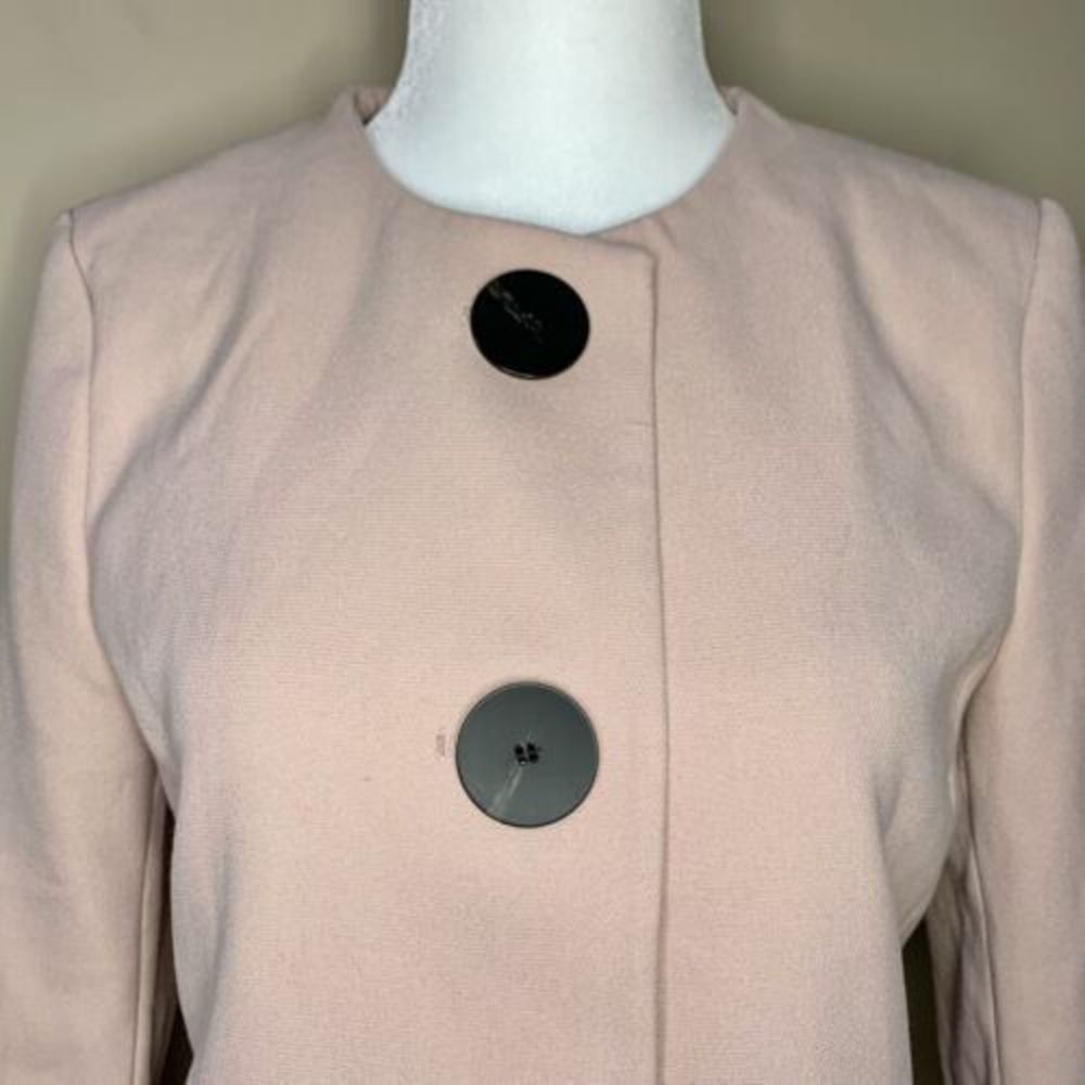 Zara Blazer 2-Button Bell Sleeve Coat Nude Pink Women’s Small Overcoat Button Up - Picture 4 of 14